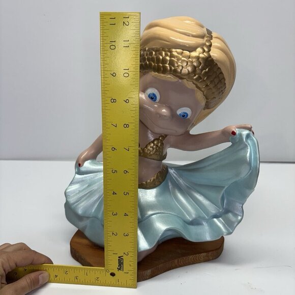 Belly Dancer Smiley Blond Girl Ceramic Atlantic Mold 12" Tall Glitter Uncommon - Picture 16 of 16